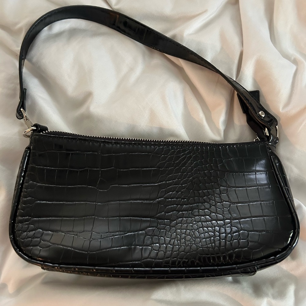 Black pebbled leather purse